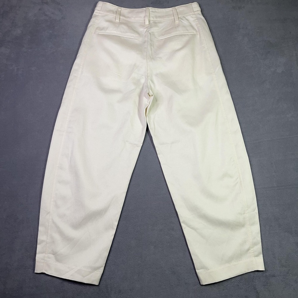 Madewell The Short Barrel Leg Trouser Pant Womens 2S Cream Twill FLAW NWT - Picture 4 of 11